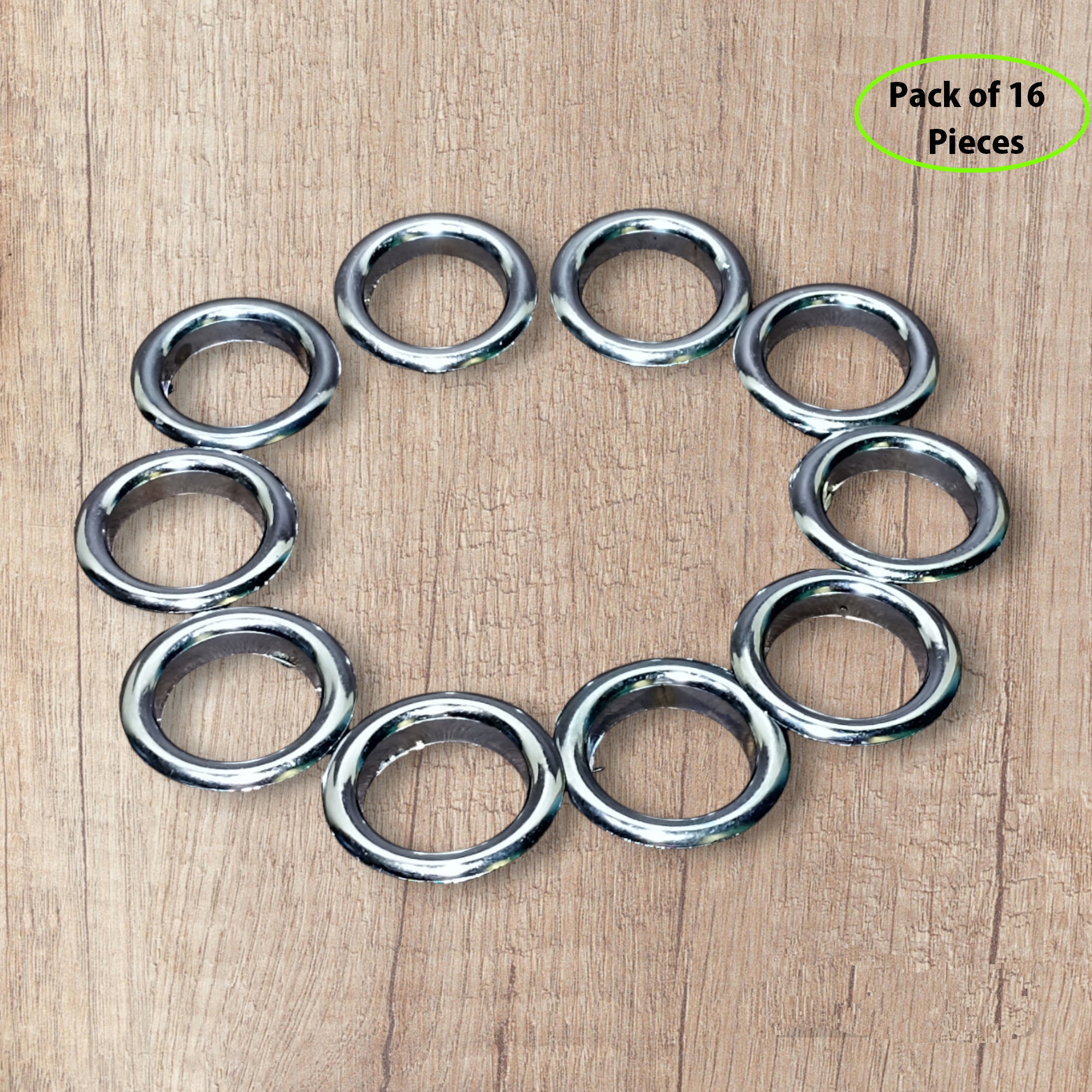 Beautiful Heavy-duty Sliver Coated Plastic Curtain Rings with Lock.